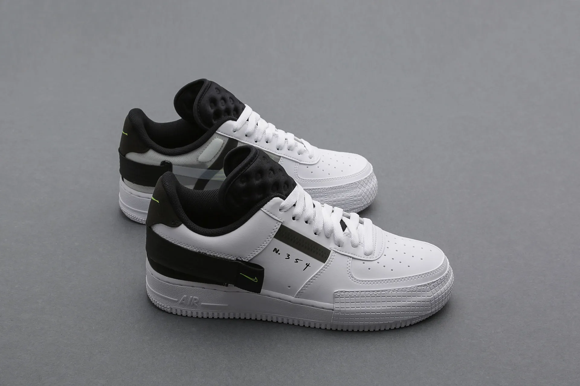 Nike air force 1 type white black volt sneaker best sale